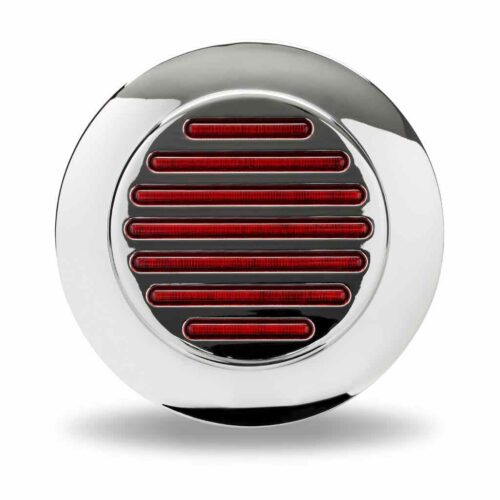4″ Red Stop, Turn & Tail to White Back Up Round Flatline Flange Mount LED Light – 49 Diodes