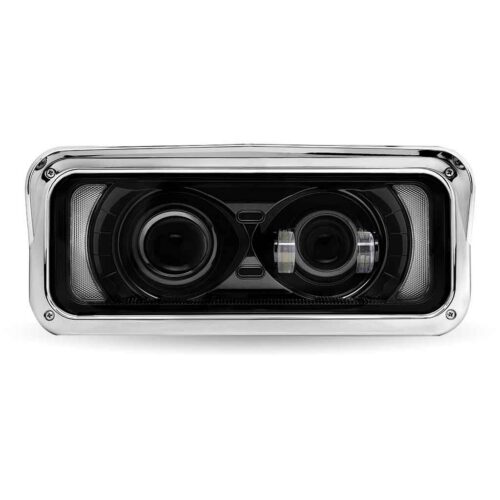 Universal LED Projector Headlight Assembly with Glow Position & Marker LED Accents – Black (Passenger Side)