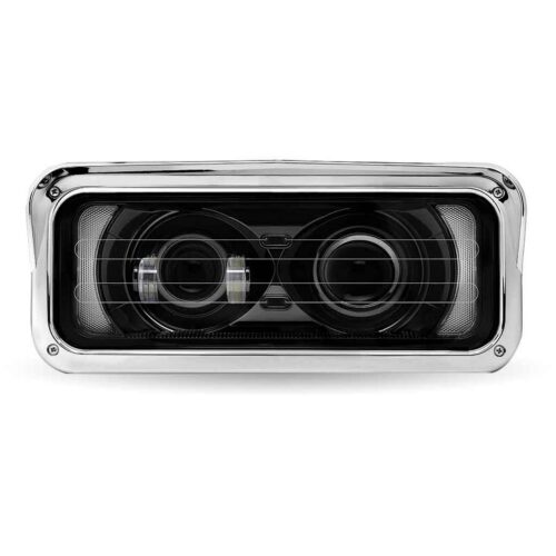 Universal Heated LED Projector Headlight Assembly with Glow Position & Marker LED Accents – Black (Passenger Side)