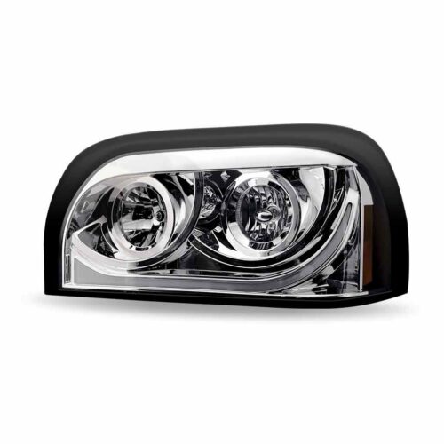 FTL. Century Halogen Projector Headlight Assembly with LED Glow Position, Turn & Marker Accent – Chrome (Driver Side)