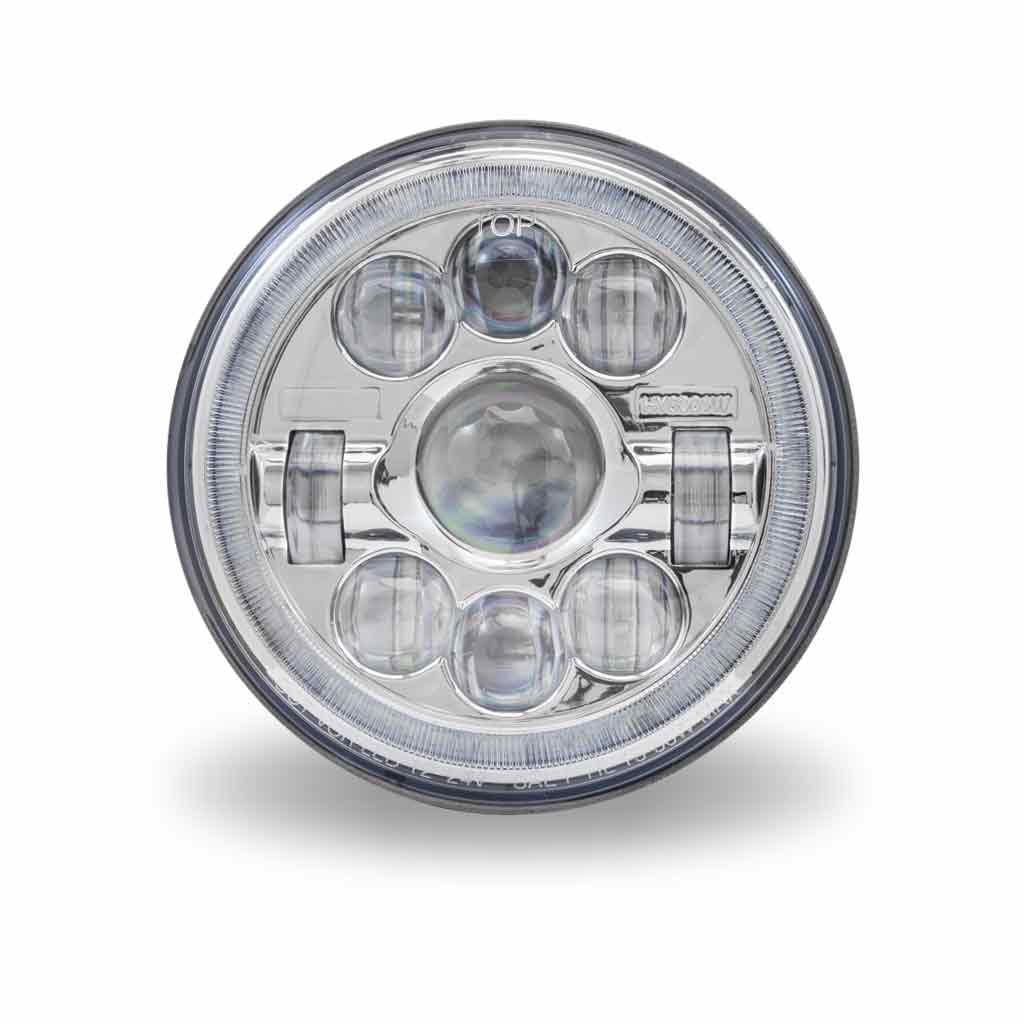 7″ LED Projector Headlight with Glow Position LED Halo – Combination High & Low Beam | 3000 Lumens