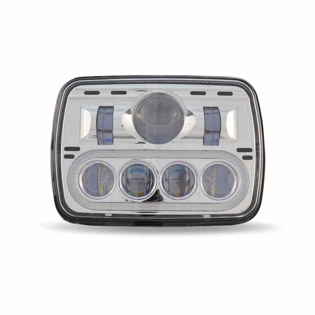 5″ x 7″ LED Projector Headlight with Glow Position LED Halo – Combination High & Low Beam | 2600 Lumens