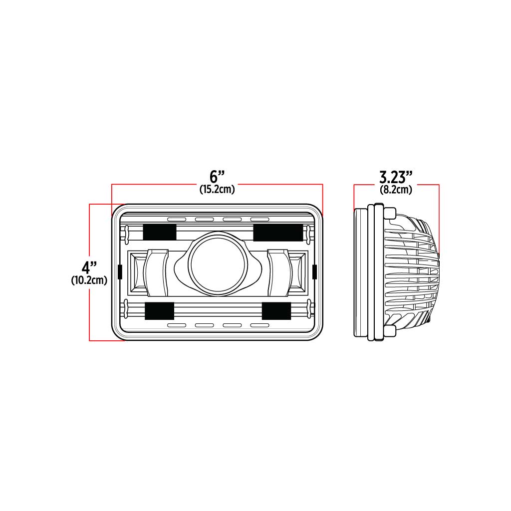 4″ x 6″ LED Projector Headlight – High Beam | 2400 Lumens - Image 12