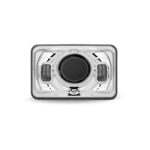 4″ x 6″ LED Projector Headlight with Optional Backlit Auxiliary – High Beam | 2250 Lumens