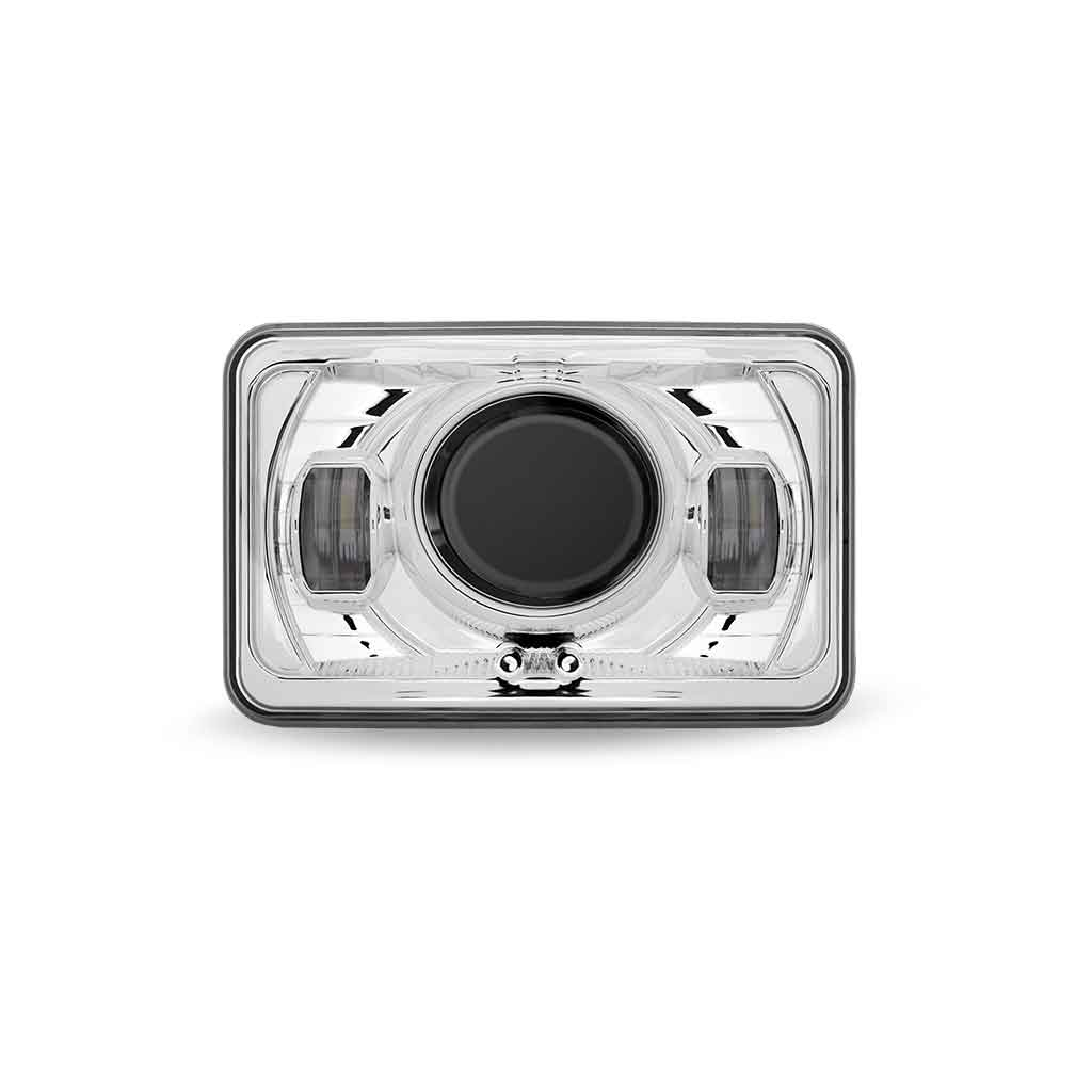 4″ x 6″ LED Projector Headlight with Optional Backlit Auxiliary – High Beam | 2250 Lumens