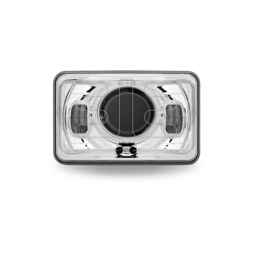 4″ x 6″ Heated LED Projector Headlight with Optional Backlit Auxiliary – High Beam | 2250 Lumens