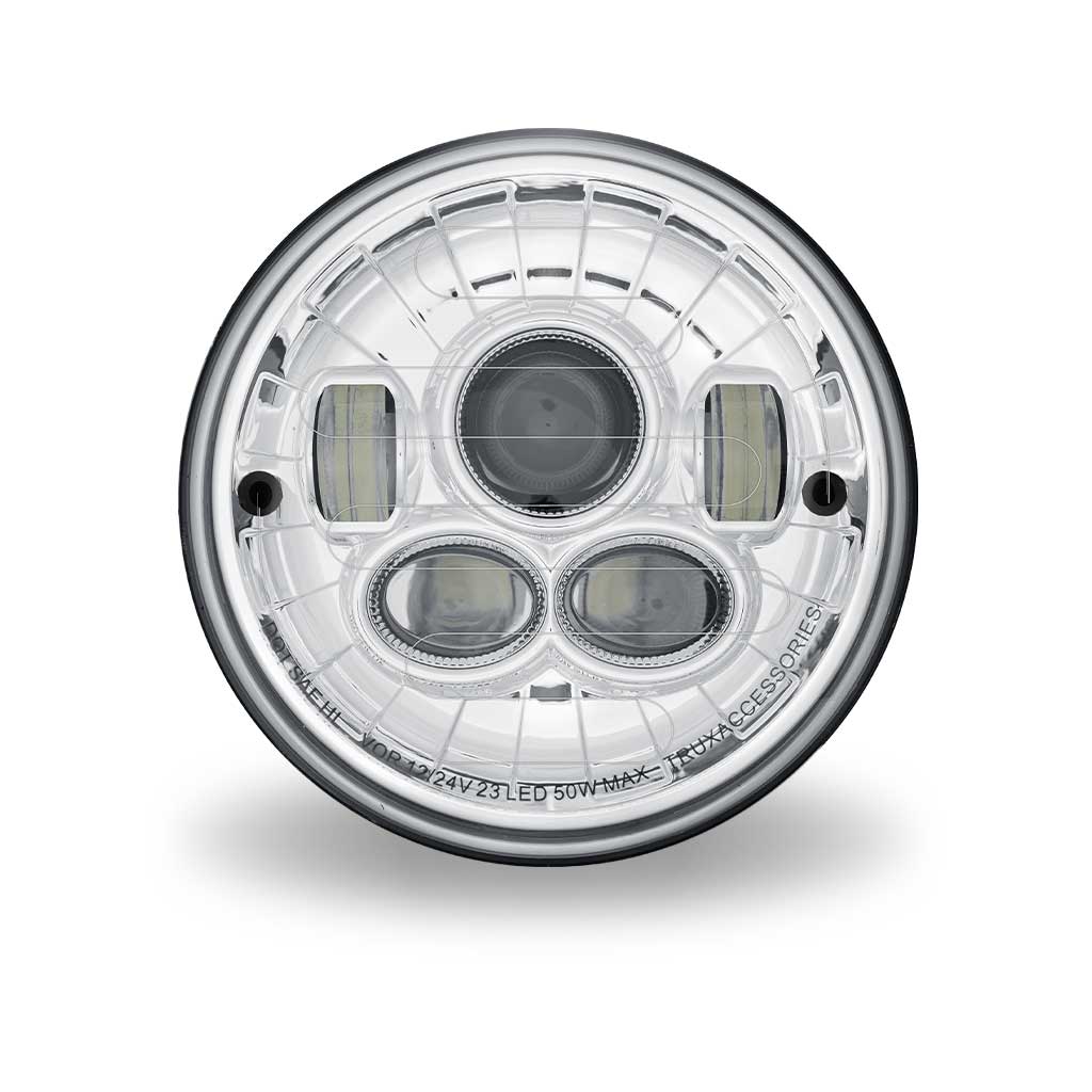 7″ Heated LED Projector Headlight – Combination High & Low Beam | 6200 Lumens