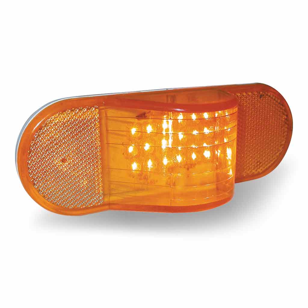 Amber Turn Signal & Marker LED Oval Hump Light (18 Diodes)