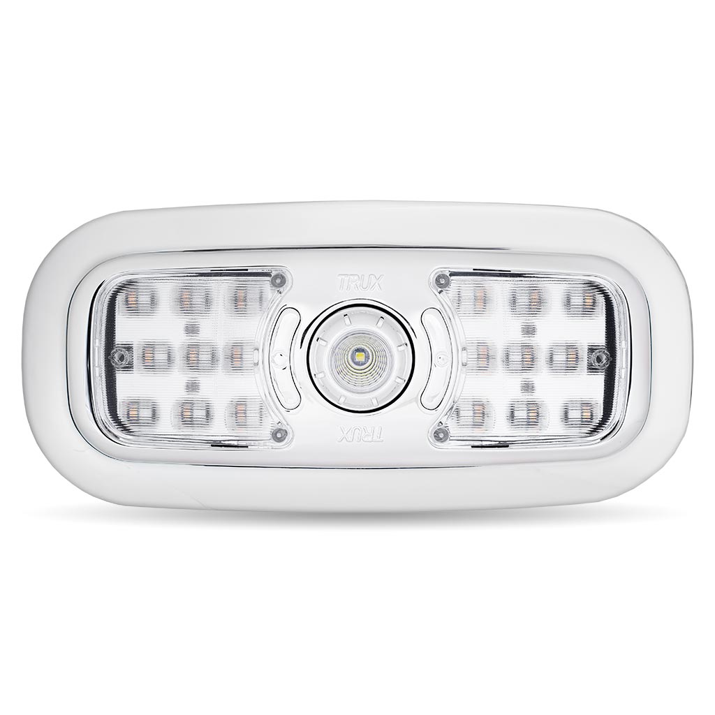 LED Interior Projector Dome & Map 7-Color Cab Light for Peterbilt – Chrome