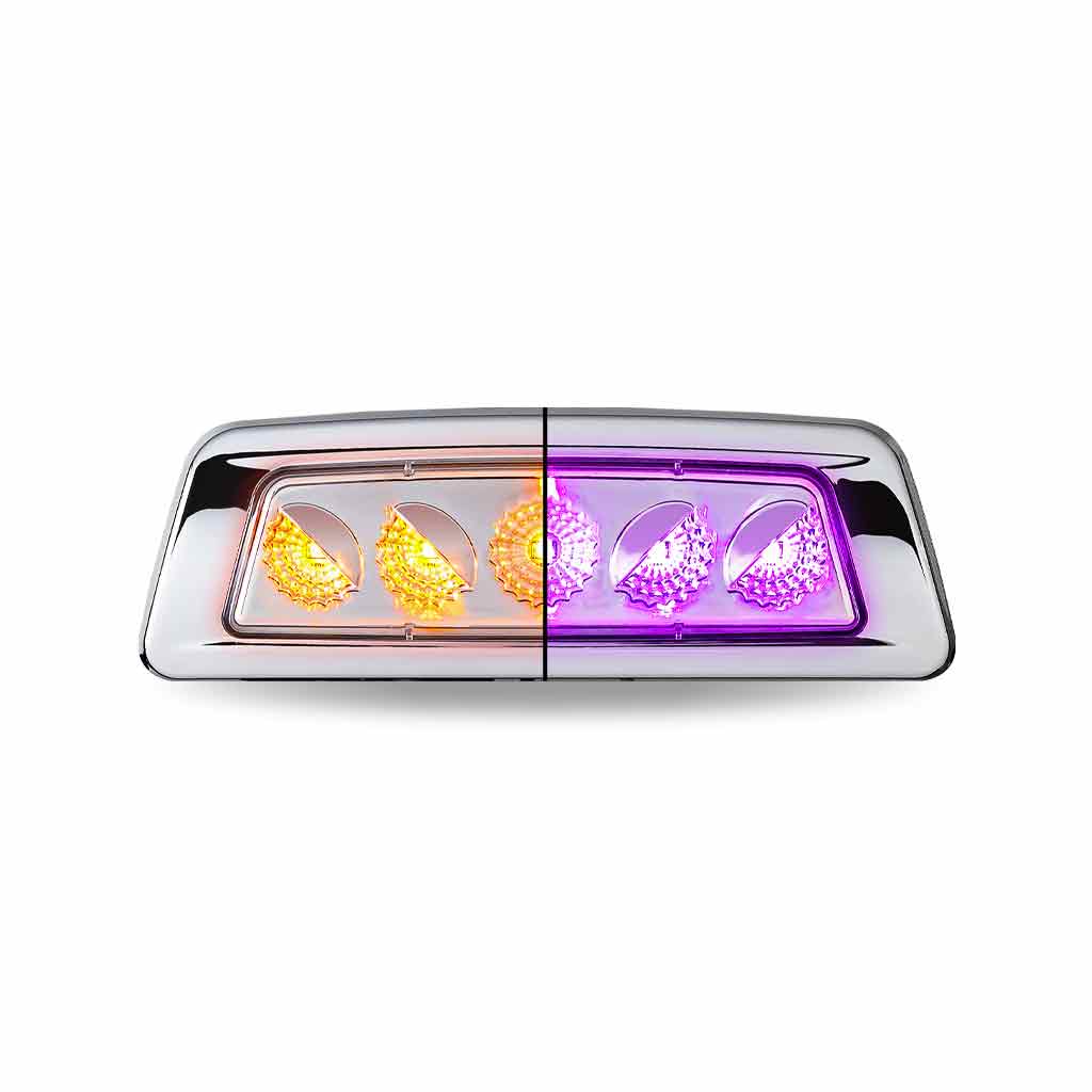 Amber Turn & Marker to Purple Auxiliary Kenworth/Peterbilt LED Fender Light – 5 Diodes | Driver Side
