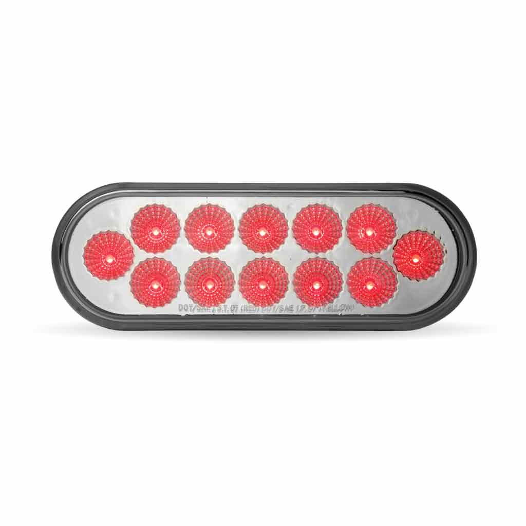 Oval Clear Red LED Stop, Turn & Tail Light