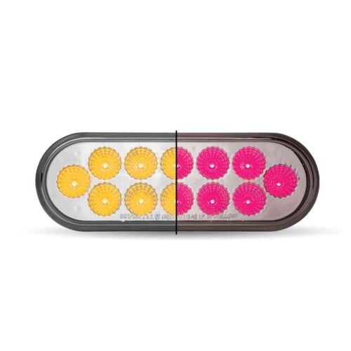 6″ Amber Turn & Marker to Pink Auxiliary LED Oval Light – 12 Diodes