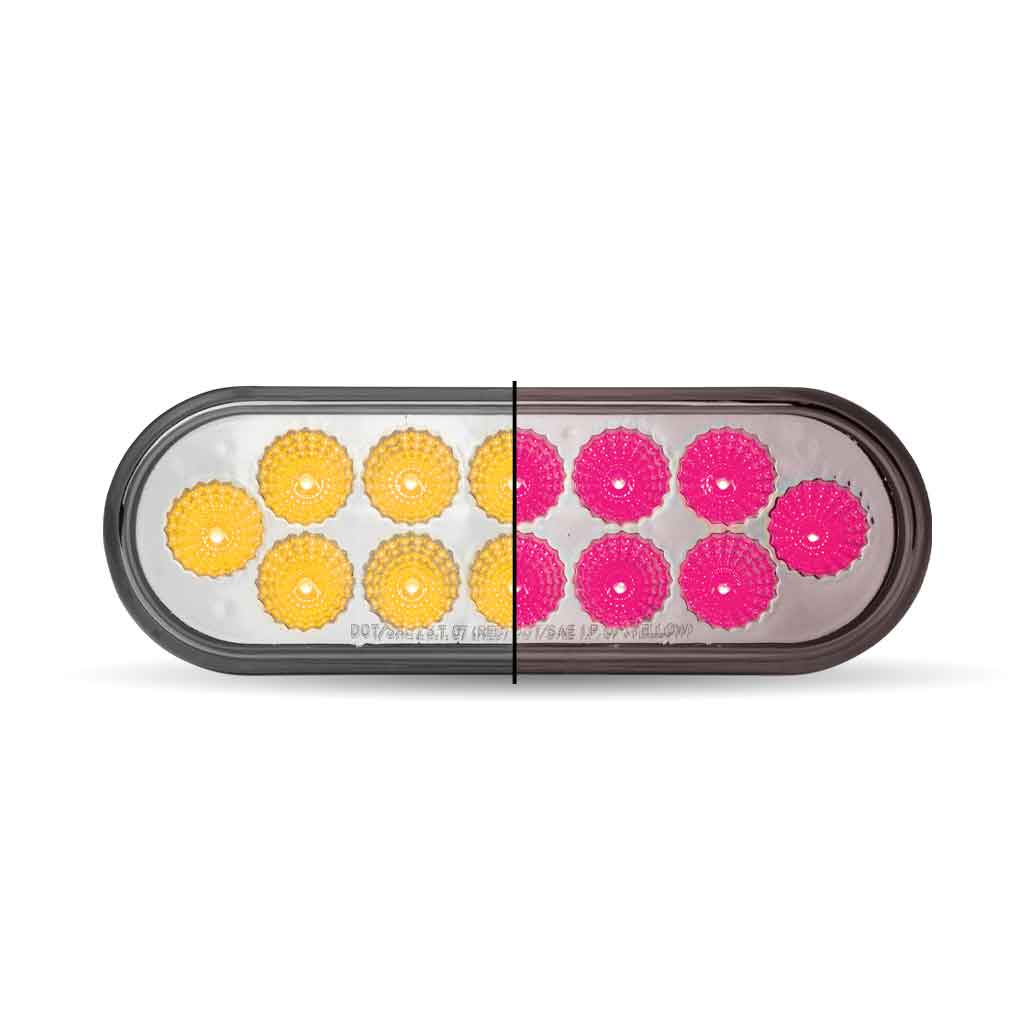 6″ Amber Turn & Marker to Pink Auxiliary LED Oval Light – 12 Diodes