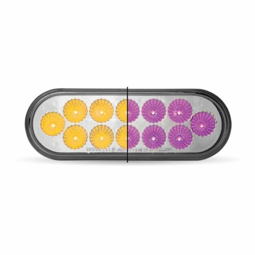 6″ Amber Turn & Marker to Purple Auxiliary LED Oval Light – 12 Diodes