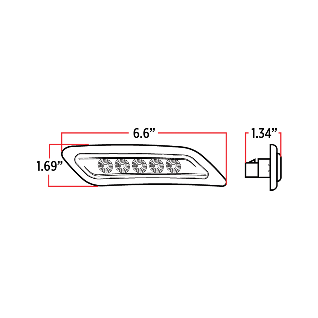 Amber Turn & Marker to Blue Auxiliary Peterbilt LED Door Light – 5 Diodes | Driver Side - Image 5