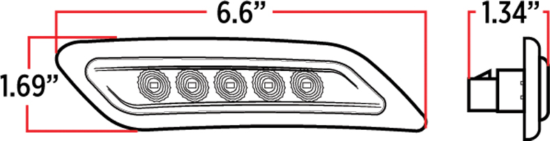 Amber Turn & Marker to Green Auxiliary Peterbilt LED Door Light – 5 Diodes | Driver Side - Image 5