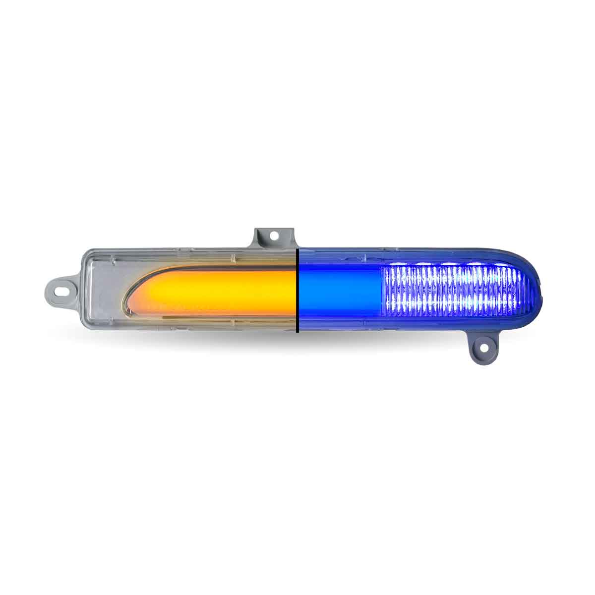 Amber Turn/Sequential & Marker to Blue Auxiliary Peterbilt Headlight Turn Signal LED Light – Driver Side | 25 Diodes