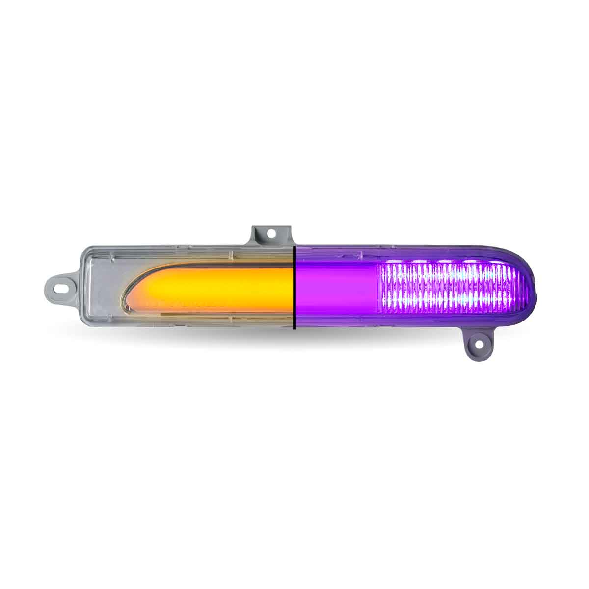 Amber Turn/Sequential & Marker to Purple Auxiliary Peterbilt Headlight Turn Signal LED Light – Driver Side | 25 Diodes