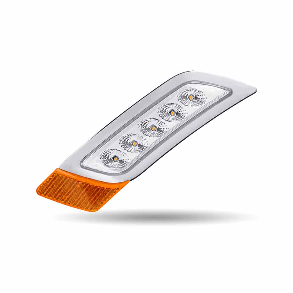Amber Turn & Marker to Green Auxiliary Peterbilt LED Fender Light – 5 Diodes | Driver Side - Image 2