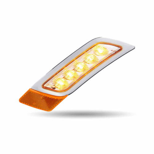 Clear Amber Turn & Marker Peterbilt LED Fender Light – 5 Diodes | Driver Side
