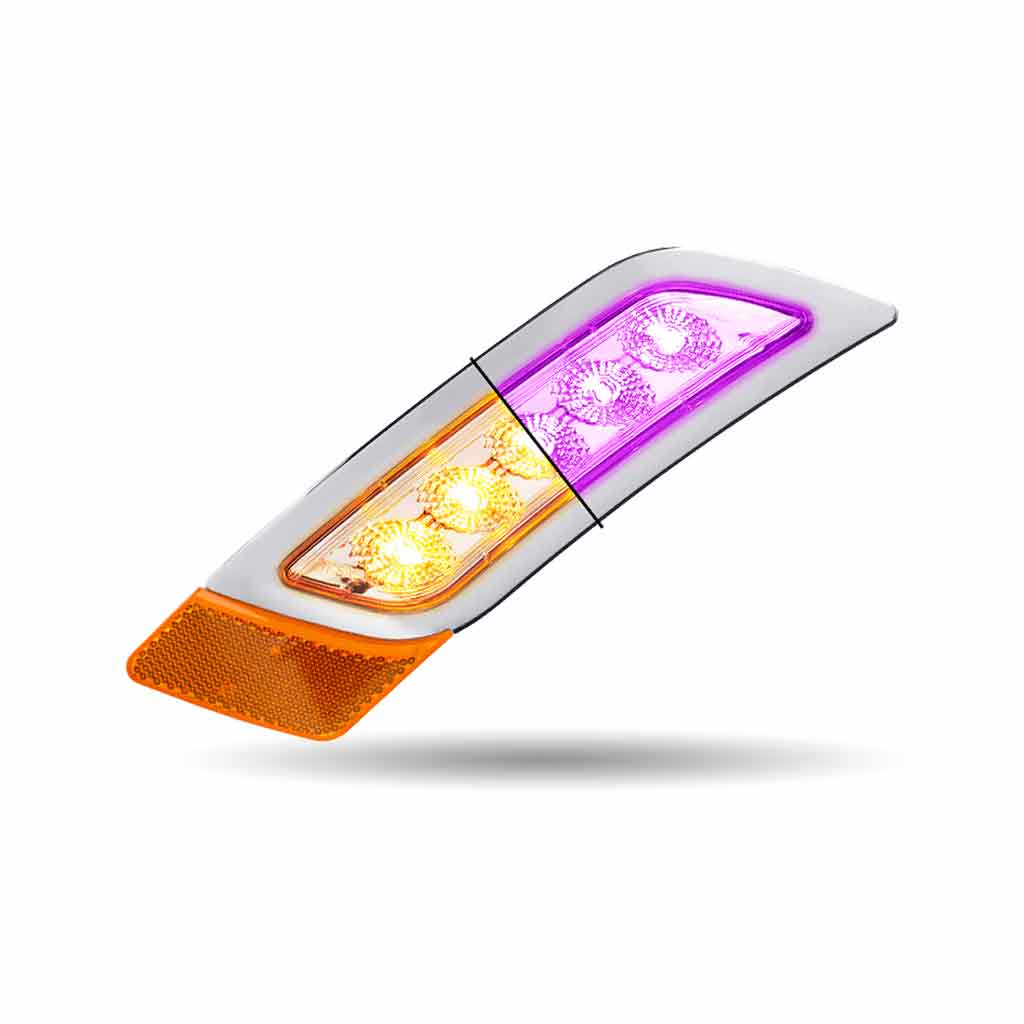 Amber Turn & Marker to Purple Auxiliary Peterbilt LED Fender Light – 5 Diodes | Passenger Side