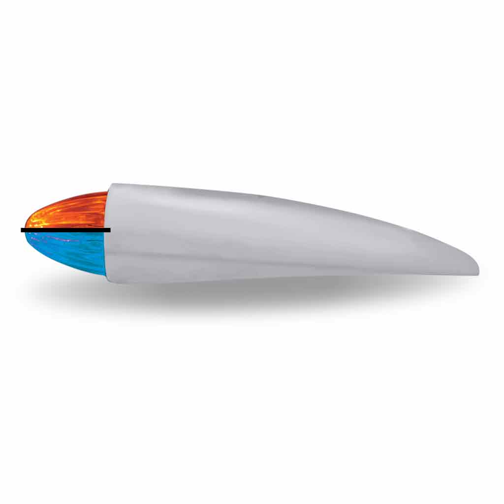 Amber Marker to Blue Auxiliary “Bullet” Style Cab LED Light with Housing – 19 Diodes