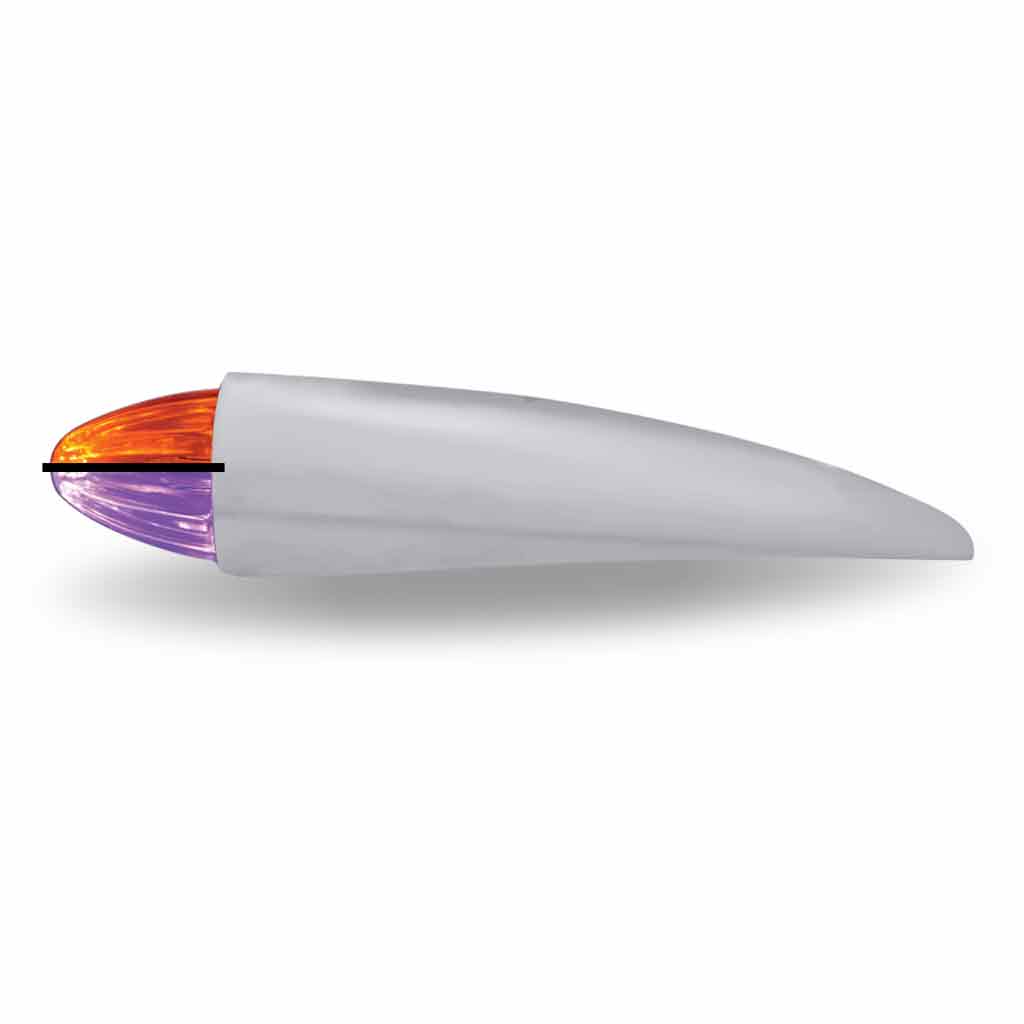 Amber Marker to Purple Auxiliary “Bullet” Style Cab LED Light with Housing – 19 Diodes