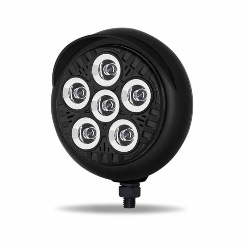 5″ Legacy Series Black Round LED Work Light with Sleek Housing & 4 Position Visor – Spot Beam | 2000 Lumens