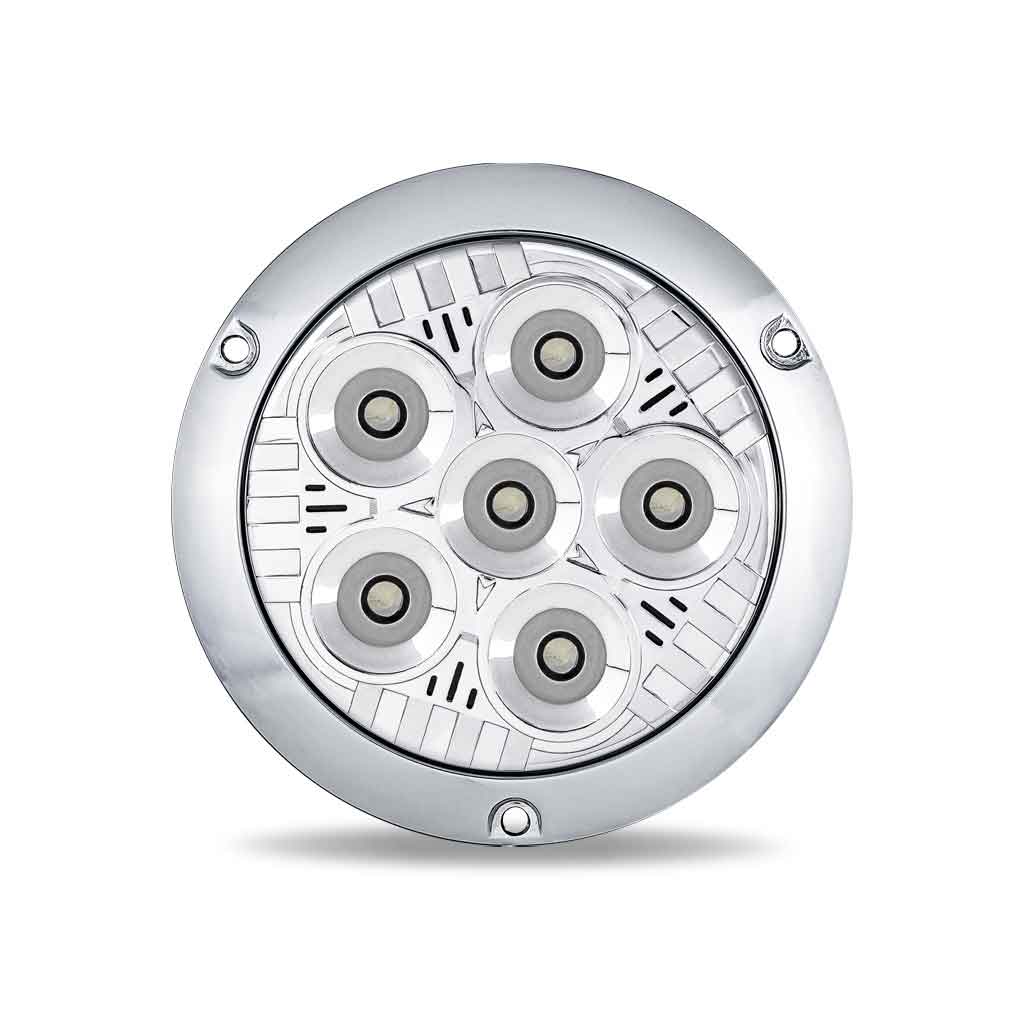 4″ Legacy Series Flange Mount Chrome Round LED Work Light – Spot Beam | 2000 Lumens