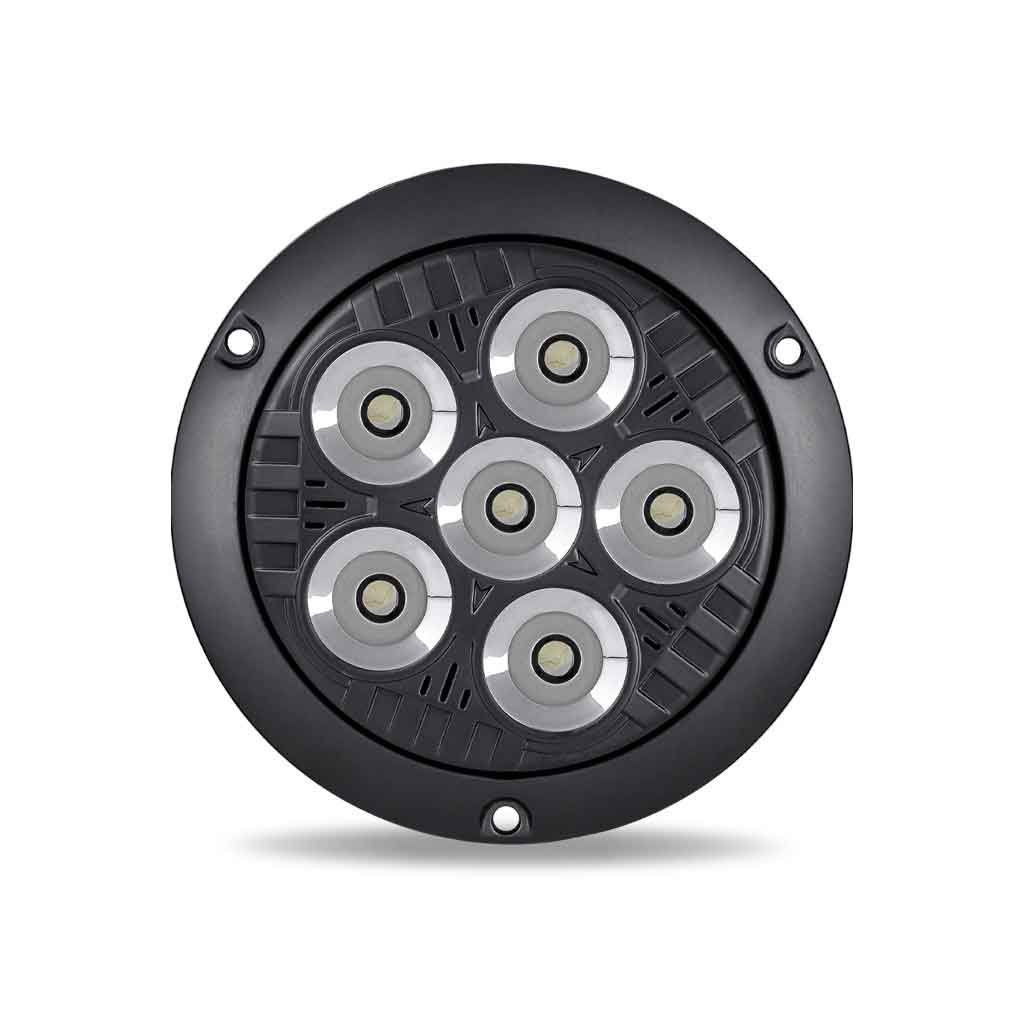 4″ Legacy Series Flange Mount Black Round LED Work Light – Spot Beam | 2000 Lumens