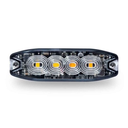 Class 1 Warning Series Surface Mount Split 2-color Slim LED Directional – White & Amber | 36 Flash Patterns | 4 Diodes