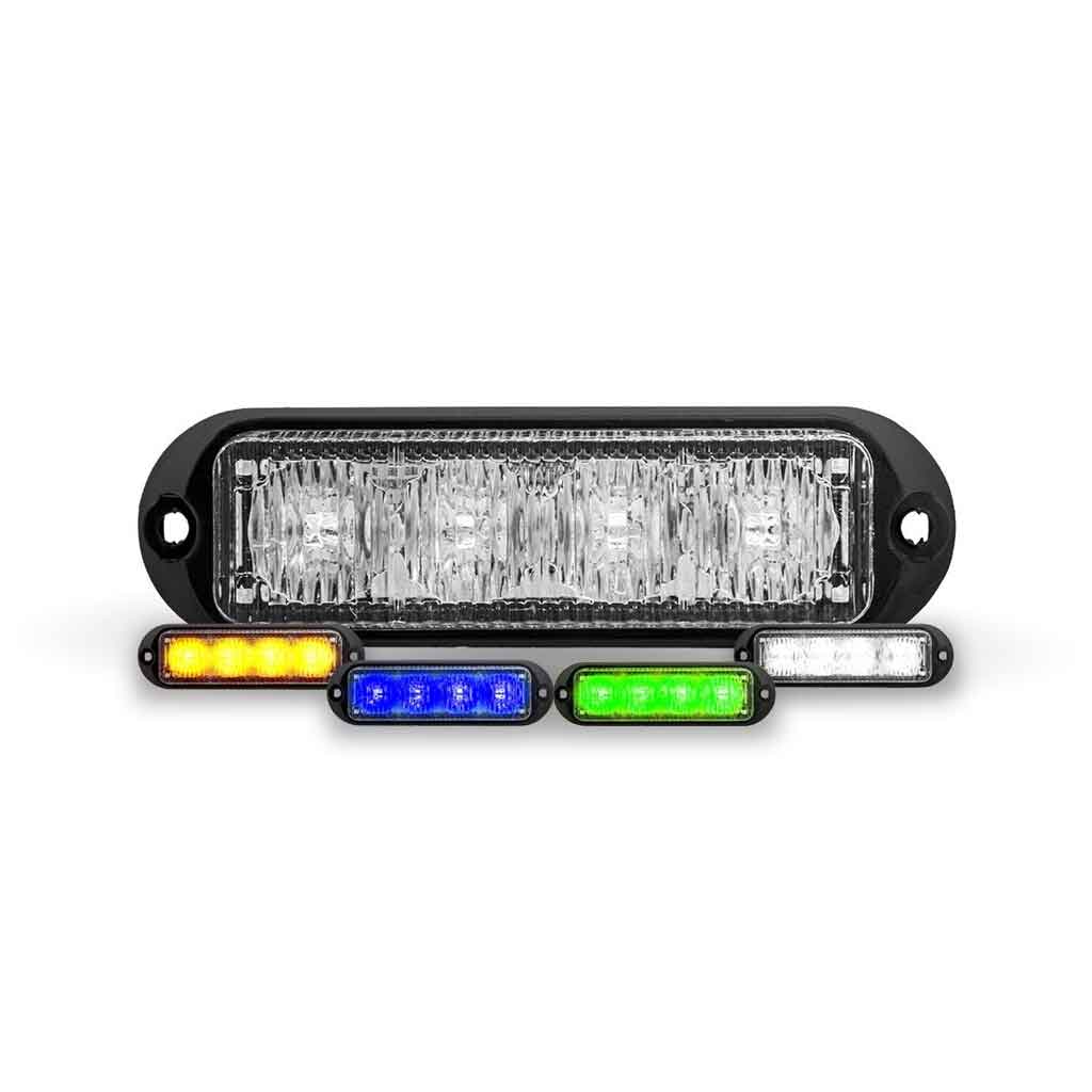 Class 1 Warning Series Surface Mount 4-solid Color LED Directional – Amber/White/Blue/Green | 36 Flash Patterns | 4 Diodes