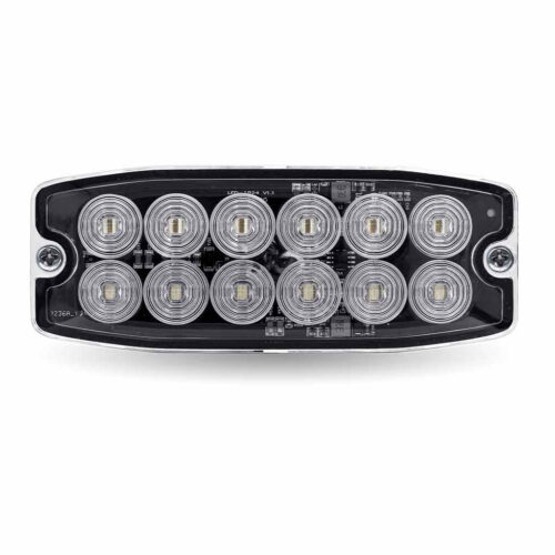 Dual Solid Color Directional LED Slim Surface Strobe Light – Amber / Blue Strobe