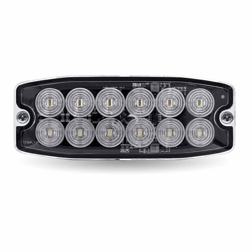 Dual Solid Color Directional LED Slim Surface Strobe Light – Amber / Green Strobe
