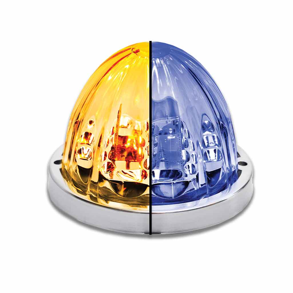 Amber Clearance & Marker to Blue Auxiliary Star-Burst Watermelon LED Light – 19 Diodes