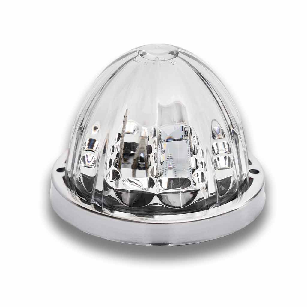Clear Amber Clearance & Marker Star-Burst Watermelon LED Light – 19 Diodes
