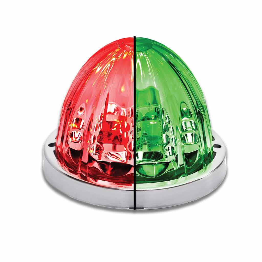 Red Stop, Turn & Tail to Green Auxiliary Star-Burst Watermelon LED Light – 19 Diodes