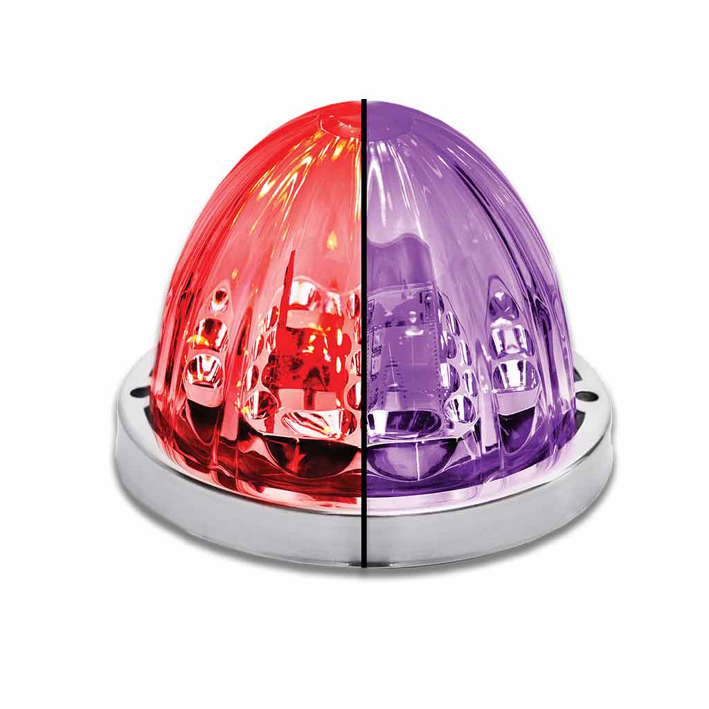 Red Stop, Turn & Tail to Purple Auxiliary Star-Burst Watermelon LED Light – 19 Diodes