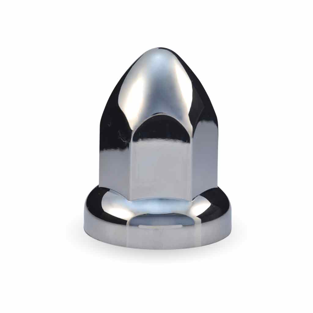 33mm Push On Nut Cover with Flange – Chrome ABS Plastic