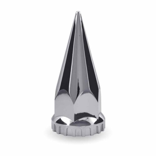 33mm Pointed Threaded Nut Cover with Flange – Chrome ABS Plastic