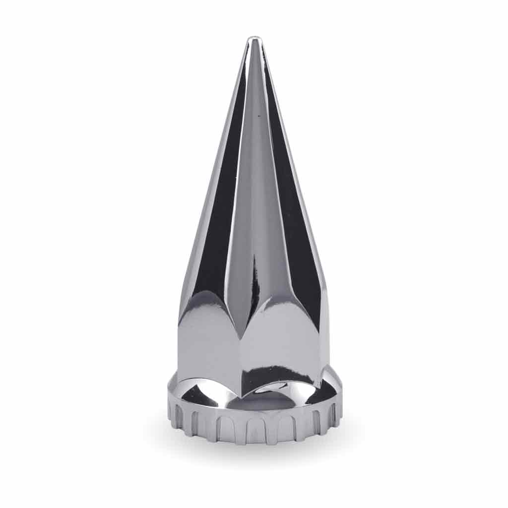 33mm Pointed Threaded Nut Cover with Flange – Chrome ABS Plastic