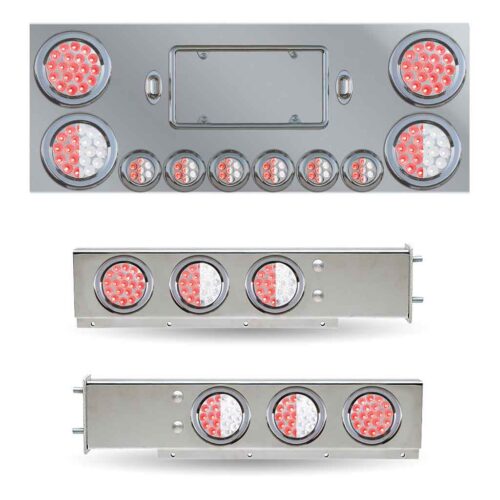 Dual LED Mud Flap Hangers & Center Panel Rear Accessory Kit (3 3/4″ Bolt Spacing)