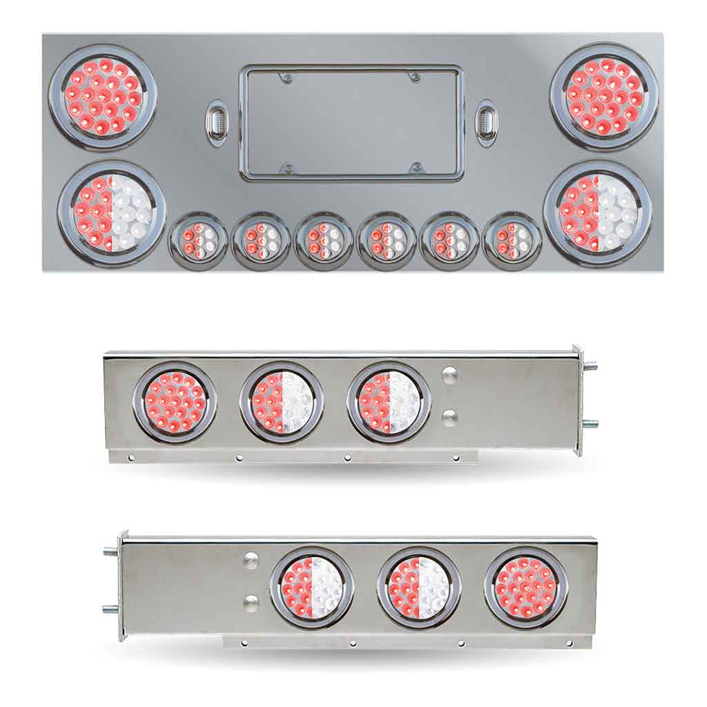 Dual LED Mud Flap Hangers & Center Panel Rear Accessory Kit (3 3/4″ Bolt Spacing)