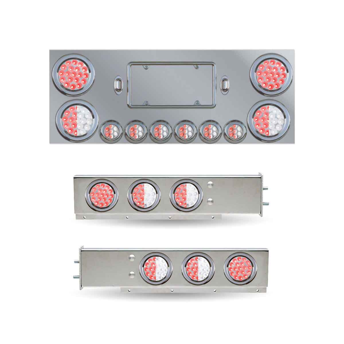 Dual LED Mud Flap Hangers & Center Panel Rear Accessory Kit (2 1/2″ Bolt Spacing)