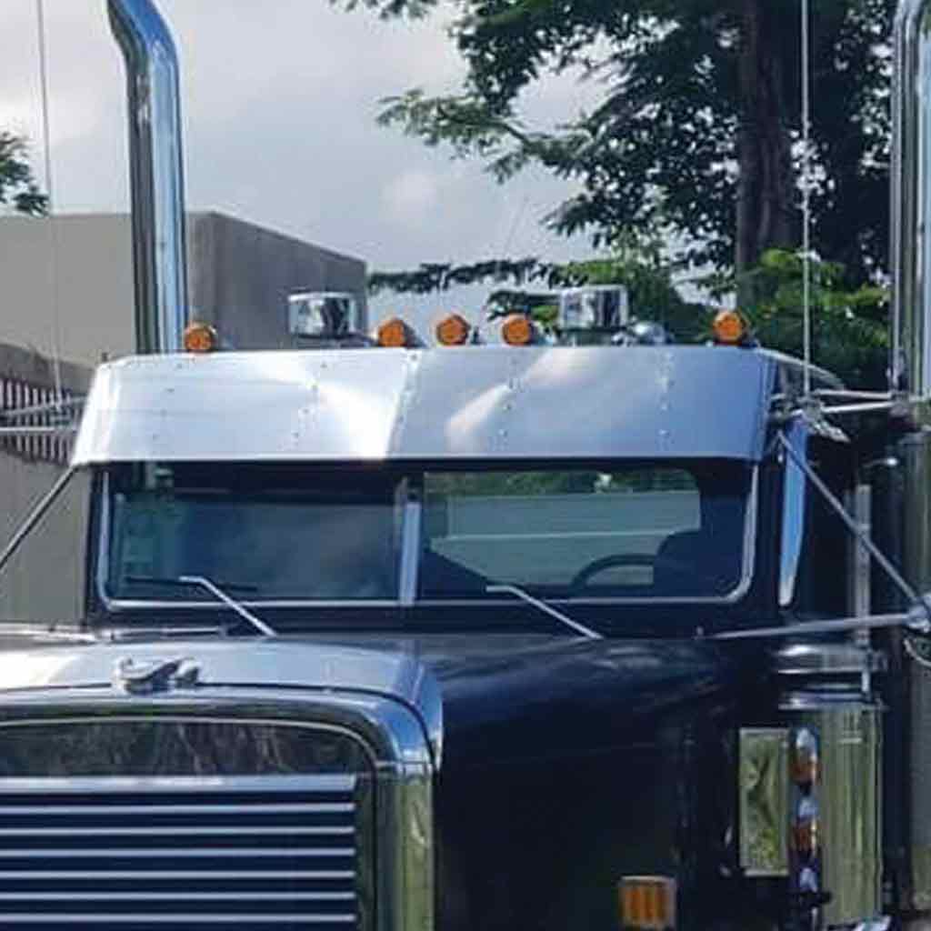FTL. 15″ OEM Fiberglass Flat Top Sun Visor (1991+) – Cab Mounted Mirrors | Blank