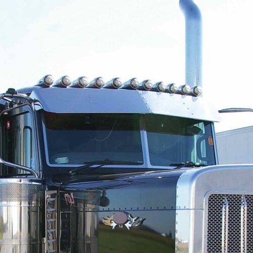 PB. 13″ Low Roof Flat Glass Sun Visor (2005+) – Cab Mounted Mirrors