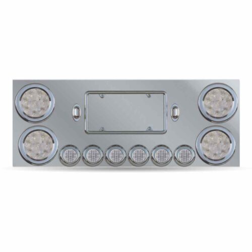 LED Rear Center Panel – 4″ & 2″ LEDs (Clear Lens) | Stainless Steel