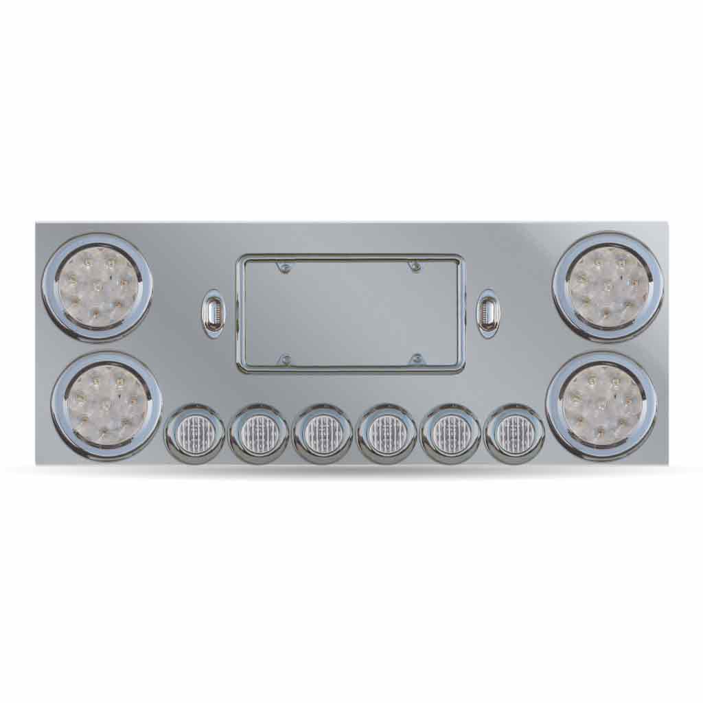 LED Rear Center Panel – 4″ & 2″ LEDs (Clear Lens) | Stainless Steel