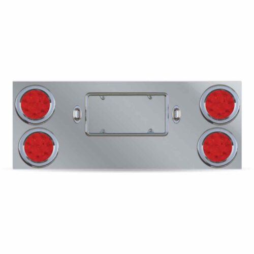 LED Rear Center Panel – 4″ LEDs (Red Lens) | Stainless Steel