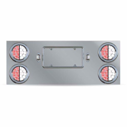 Dual LED Rear Center Panel – 4″ Dual LEDs (Clear Lens) | Stainless Steel
